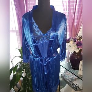 Women's 3 Piece Chemise & Robe & Matching Thong Lingerie Set (L) NWOT